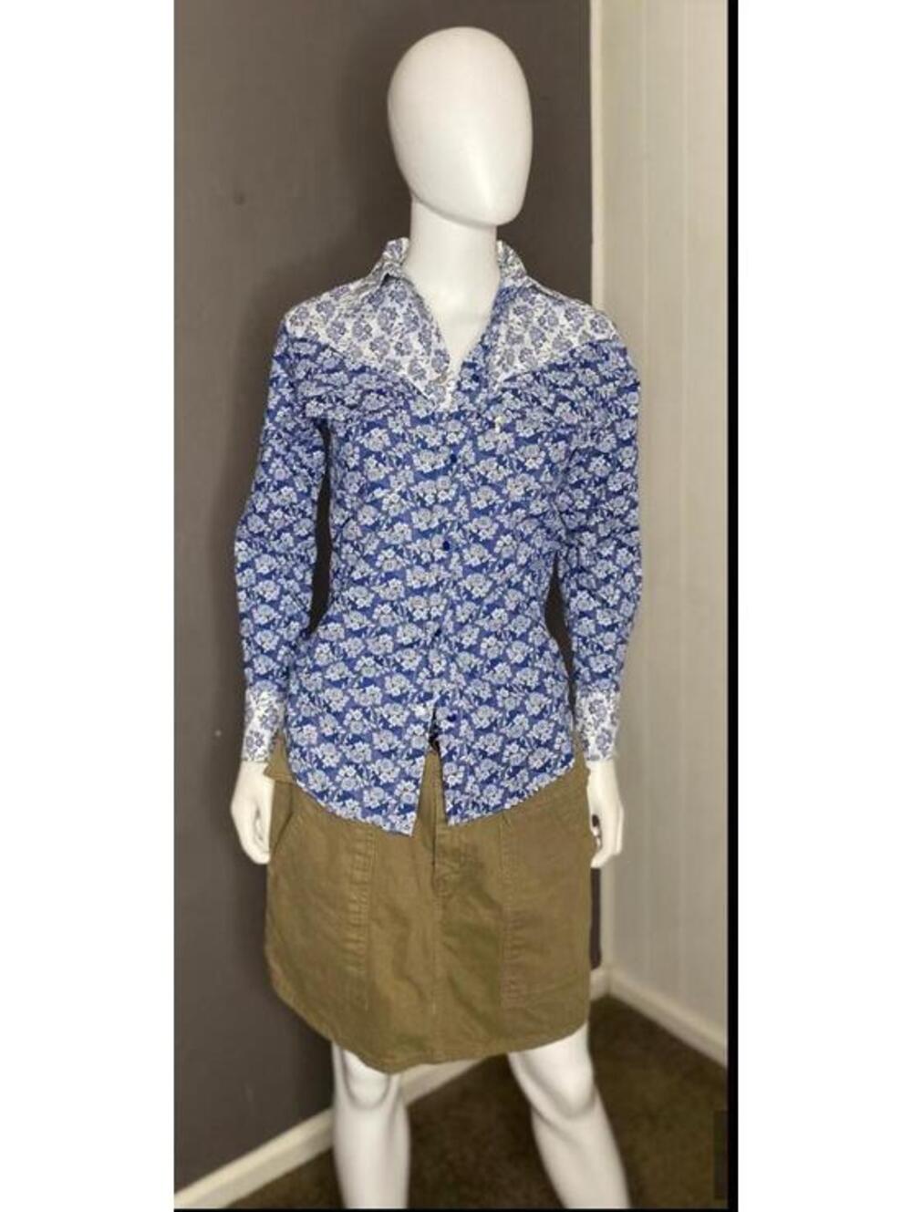 1980's Calico Pearl Snap Western Shirt from Ladies EDWIN size XS/S